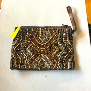 Zingara hand beaded pouch